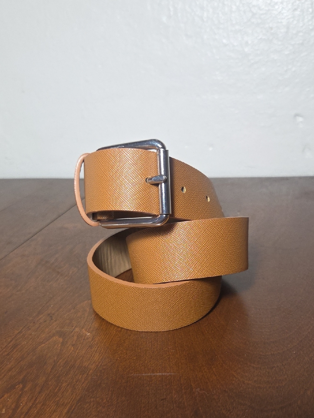 Womens Michael Kors Belt Brown Tan Size Small Silver Tone Buckle